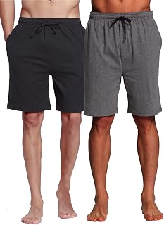 Men's Sleep Shorts - 100% Cotton Knit Sleep Pajama & Lounge Wear