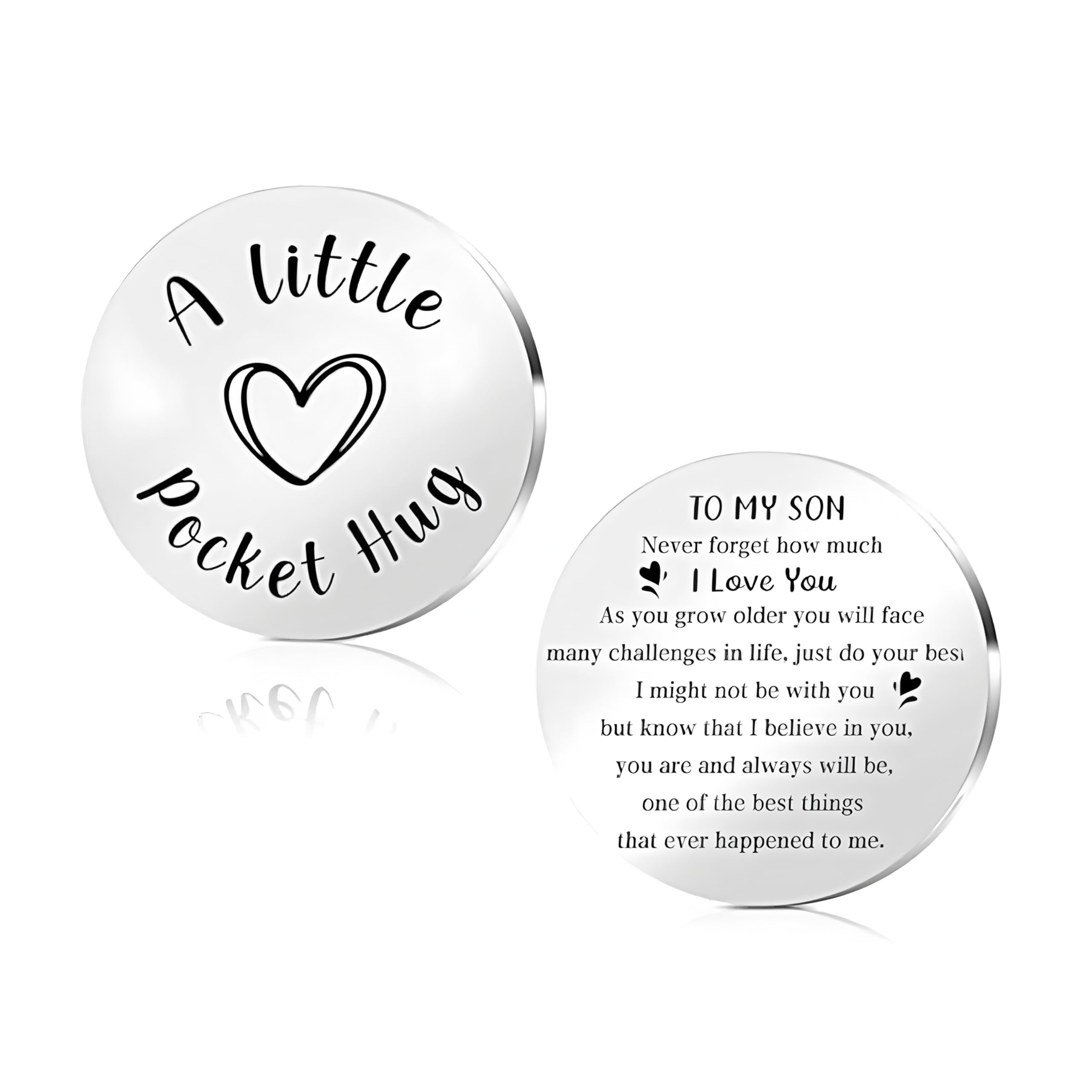 QIANSSE Pocket Hug Keyring for Son, Inspirational Gifts from Mum & Dad To My Son Graduation Birthday Pocket Hug Token