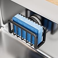 Vista 14 de TAILI Soporte para esponja con ventosa fuerte, organizador de esponja para platos dentro del fregadero removible, aluminio a prueba de óxido