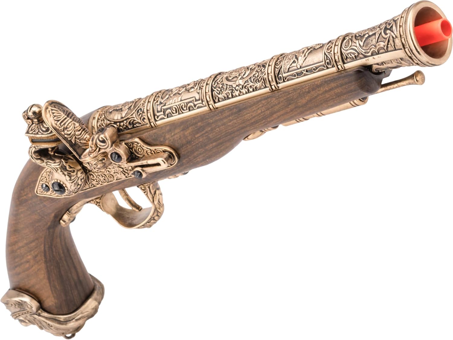 Evike Airsoft - HFC 18th Century Classic Style Pirate High Power Airsoft Pistol (Color: Gold / CO2)