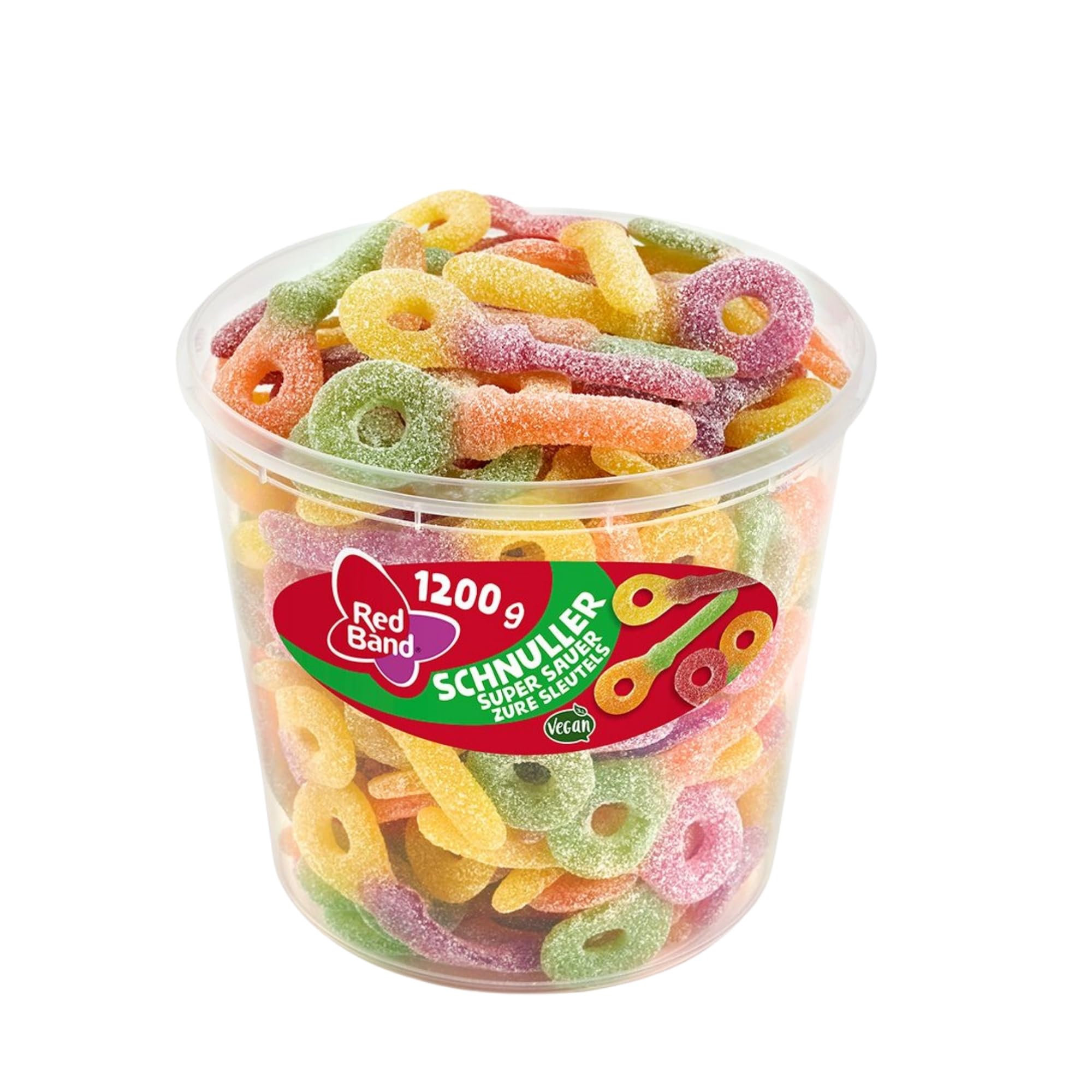 Red Band Fruchtgummi & Lakritz Dosen – 14 Sorten zur Auswahl | Original Red Band Süßigkeiten & HLKauf-Block (Schnuller Super Sauer & HLKauf-Block)
