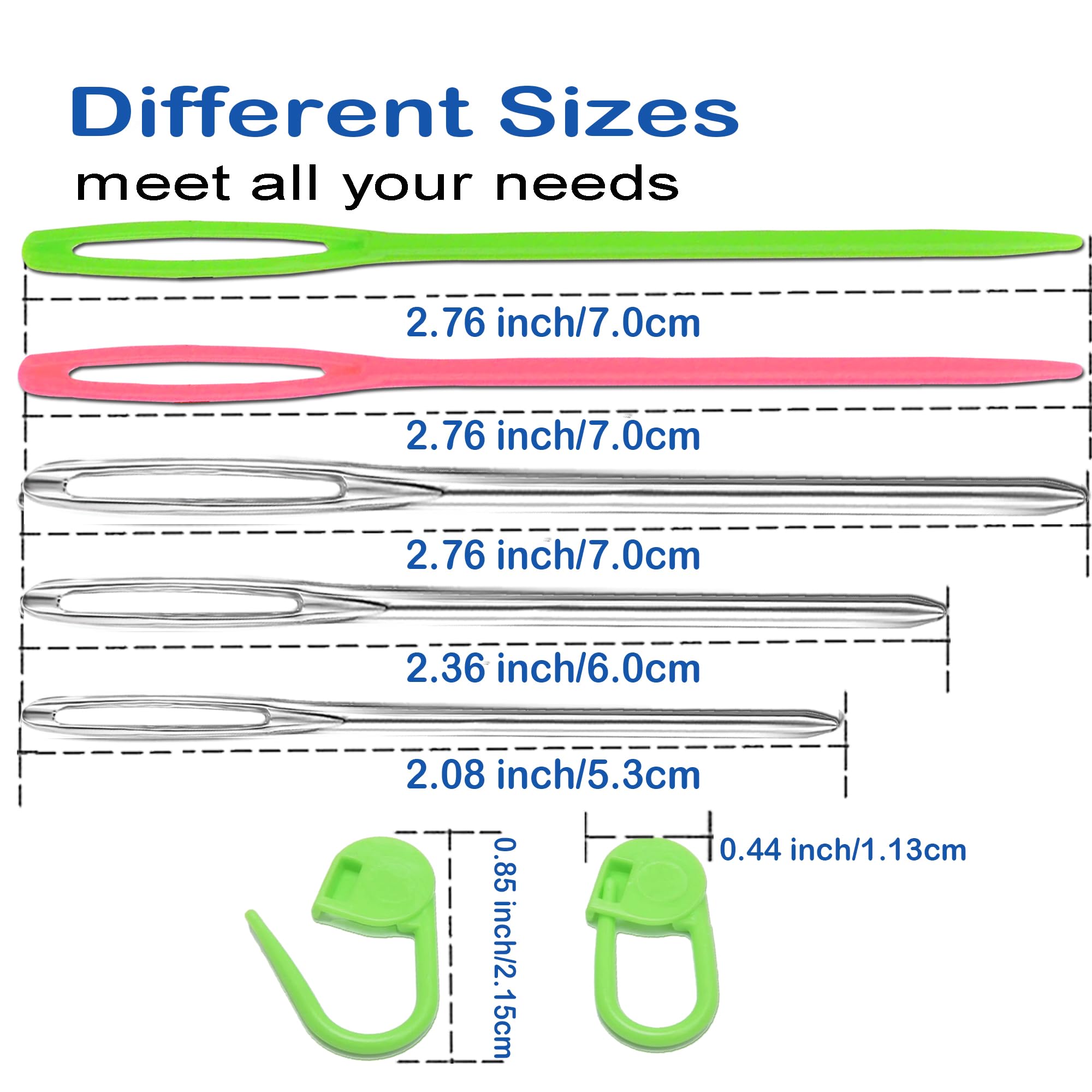 26 Pcs Crochet Set, 9 Pcs Large-Eye Blunt Sewing Needles, with Clear Bottle,4 Pcs Plastic Weaving Needles,12 Pcs Colorful Knitting Crochet Locking Counter Stitch Needle, Suitable for Crochet Project