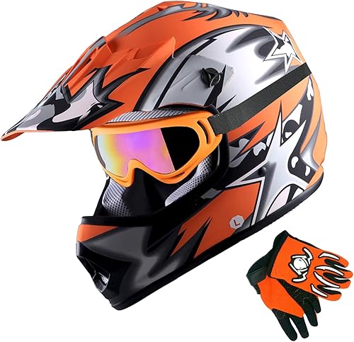 1Storm Casco de motocross para niños jóvenes BMX MX ATV Dirt Bike Casco Star Shark HBOY 1Storm Casco de motocross para niños jóvenes BMX MX ATV Dirt Bike Casco Star Shark HBOY