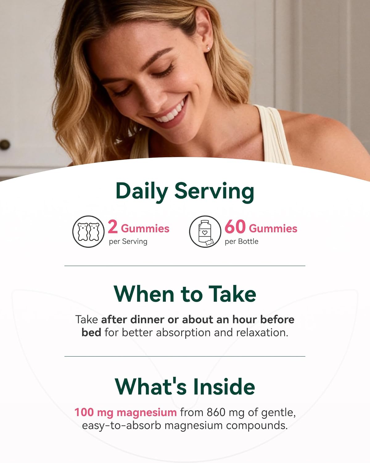 Magnesium Glycinate Plus Gummies 860mg, Sugar-Free, Non-GMO, Gluten-Free, Magnesium Gummies for Adults & Kids, Sleep, Relaxation & Focus, Magnesium Supplement for Women, Mixed Berry Flavor, 120 Count