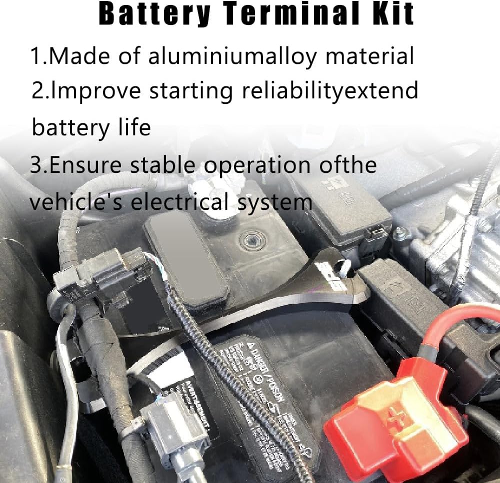 Positive & Negative Battery Terminal Clamp Set Compatible with Ford Super Duty F250 F350 F450 & Silverado 1500 2500 3500 Pickup Trucks Replace Positive 926-603 BT4Z-14450-SD & Negative BT4Z-14450-BA