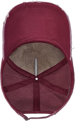 Miniatura 8 de Gorra de béisbol para papá para hombres y mujeres, sombrero de camionero de algodón lavado vintage, Rojo oscuro