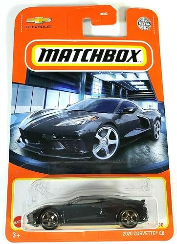 Die Cast Matchbox 2020 Corvette C8 Modelo de coche a escala 1:64 (negro) - Niño, Unisex, Niños