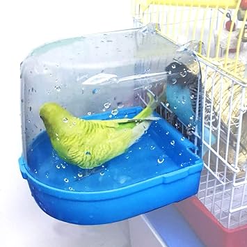 Bird Bath for Cage,Bird Bath Tub,Bird Cage Accessories Parrot Bathing Tub for Small Birds Canary Budgies Parrots A Style
