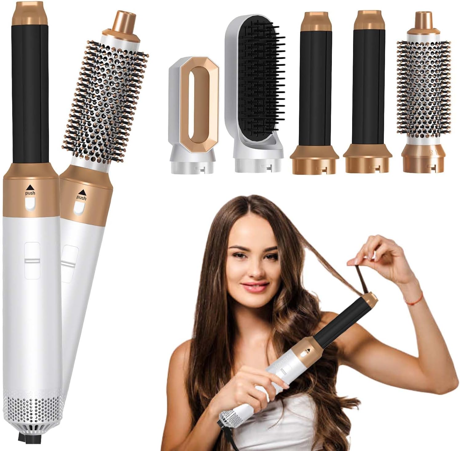Magic Styler, Airbrush 5 in 1 Hair Styler, Magic Styler 4-in-1 Autowrap Airstyler, Magic Styler Airstyler, Magic Air Styler, Magic Styler Air Styler, Airstyler, Airstyler 5-in-1 Hair Tool (White)