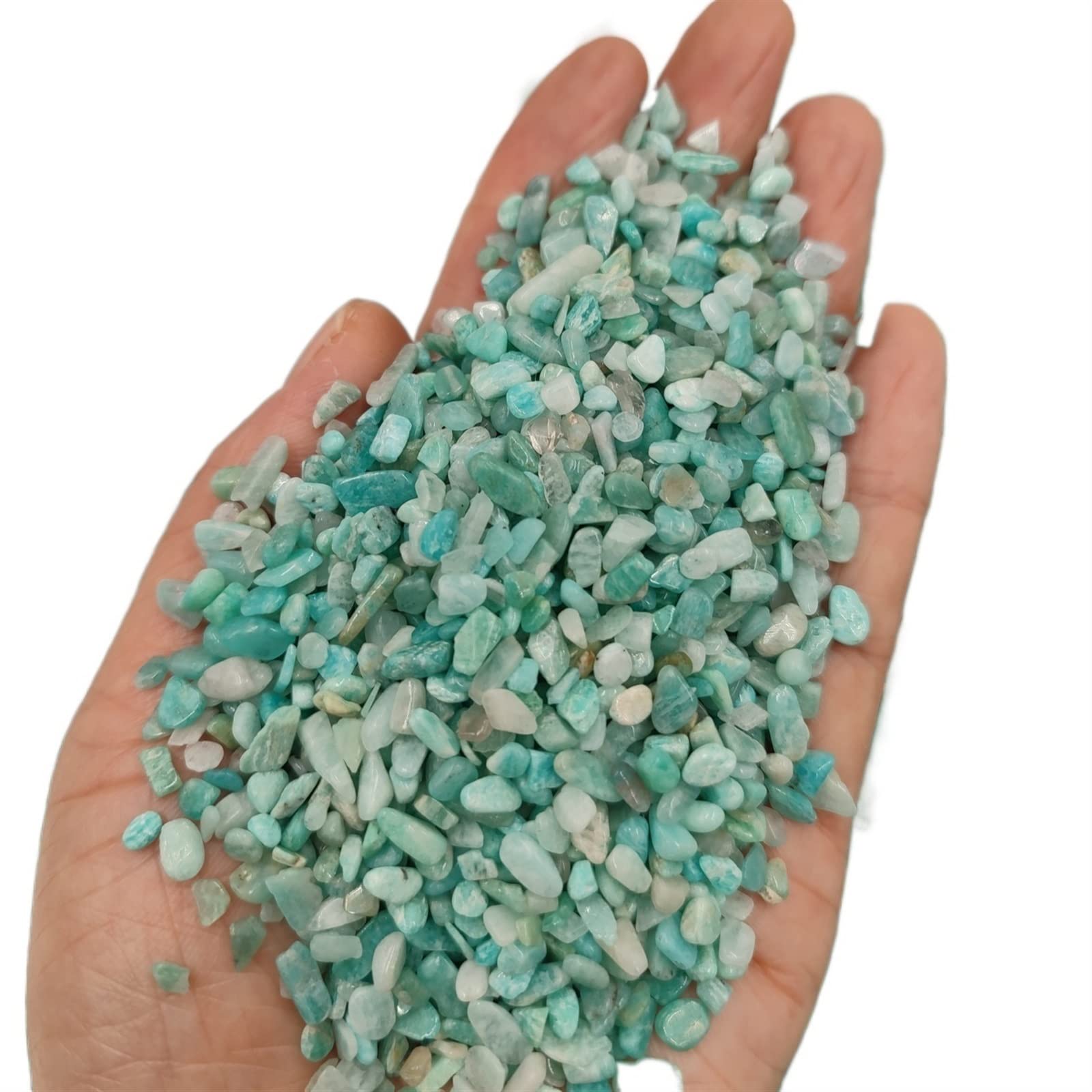 SPABOY Cristal Natural en Bruto 50 g/Paquete Mini amazonita Natural Piedra de Cristal de Cuarzo Chips Grava decoración de la habitación del hogar DIY Acuario jardín