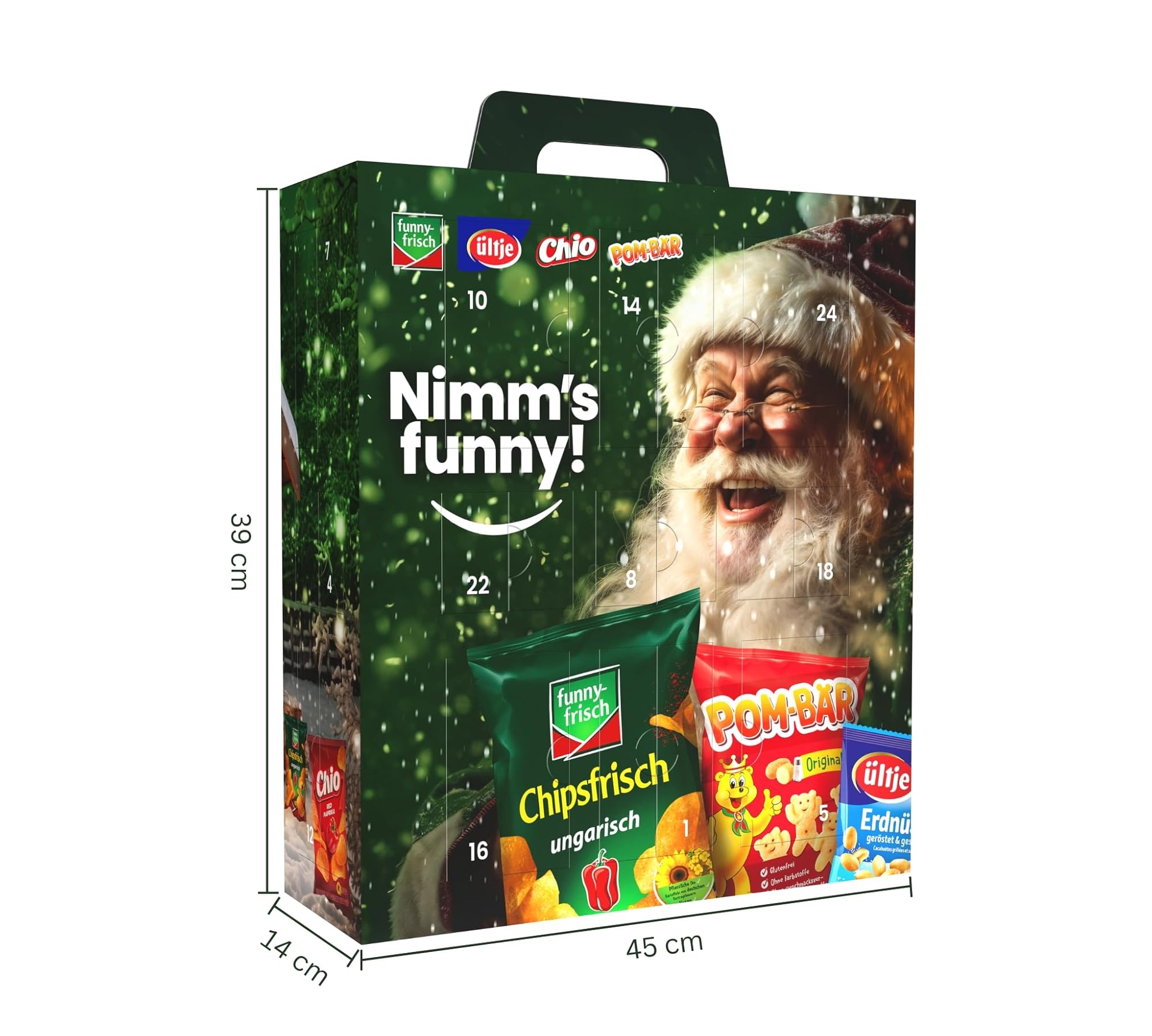 Intersnack Adventskalender 2025 810 g Knabber-Überraschung Funny-Frisch Pom-Bär Chio ültje Snacks
