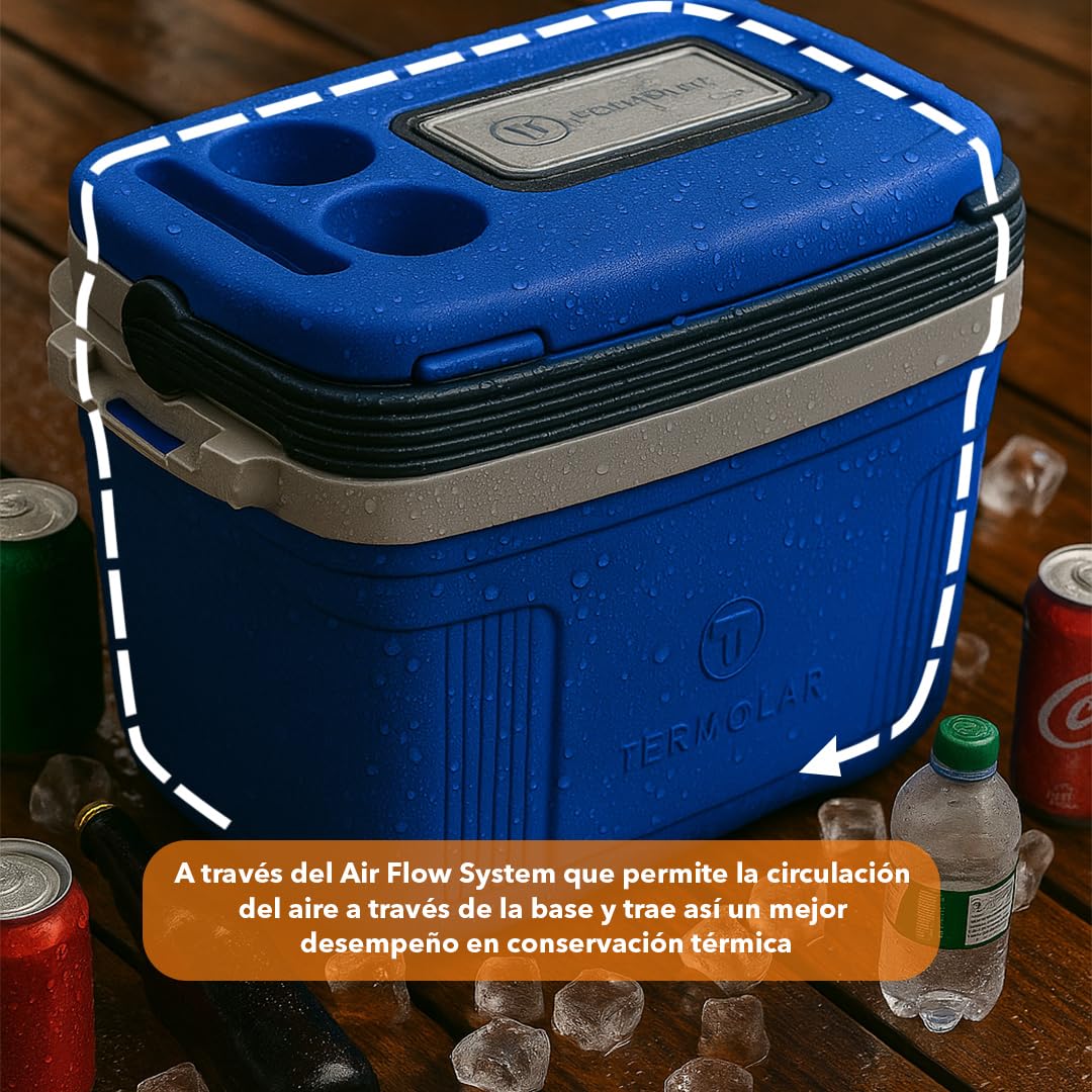 Nevera Portátil Rígida de Plástico Ultrarresistente con Tapa | De Fácil Manejo Y Transporte con Compartimento Superior para Llaves Y Vasos - Ideal para Playa, Picnic Y Camping