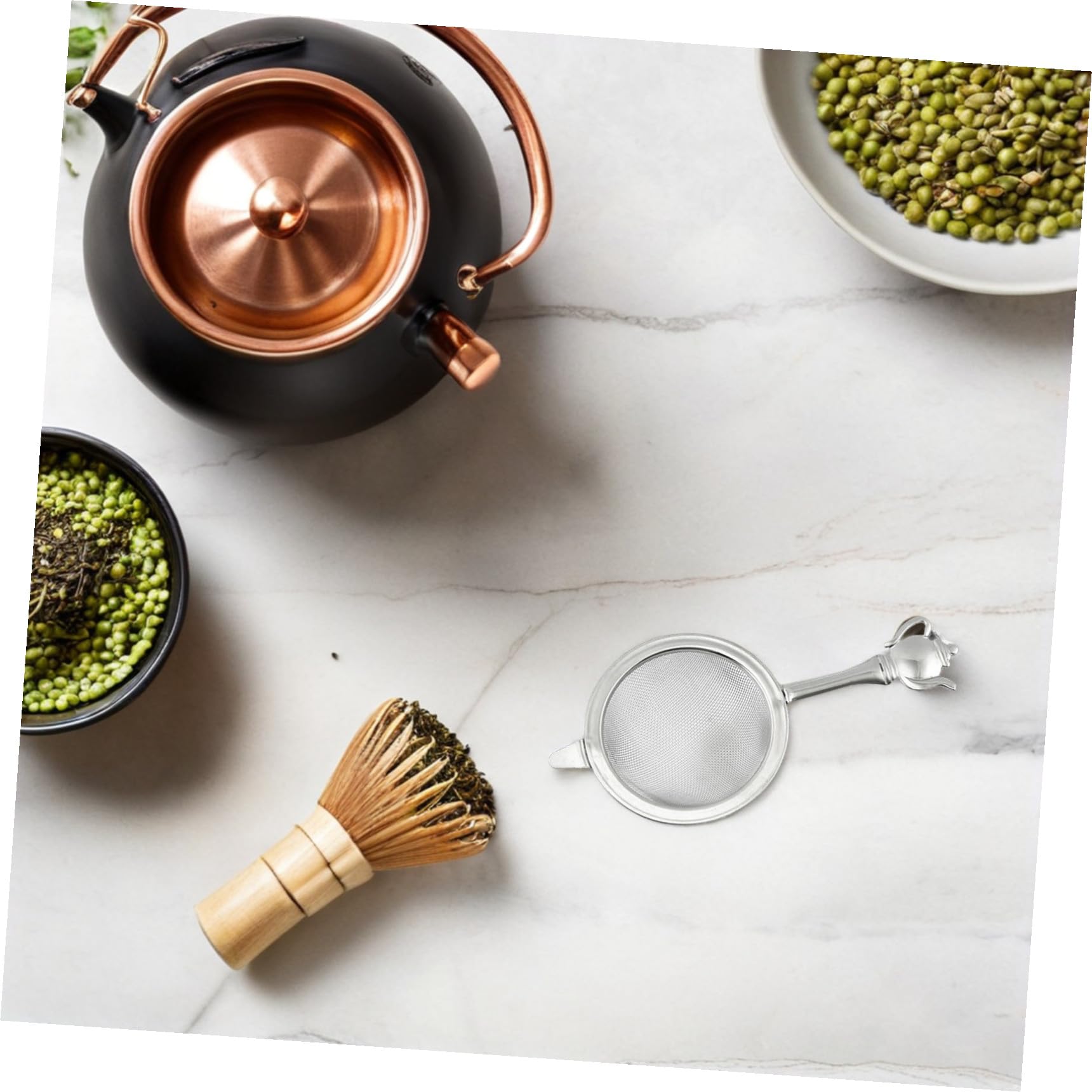 Hohopeti Passoire à Thé Domestique Inox 6,5 Cm Infuseur à Thé en Métal Poignée Ergonomique Maison Ustensile Filtration
