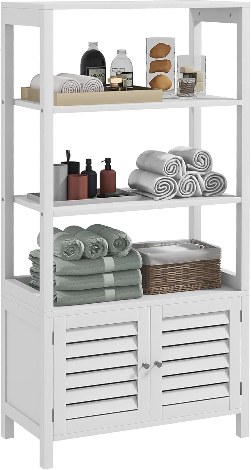 kleankin Bathroom Cabinet, Modern Bathroom Storage Cabinet, Linen ...