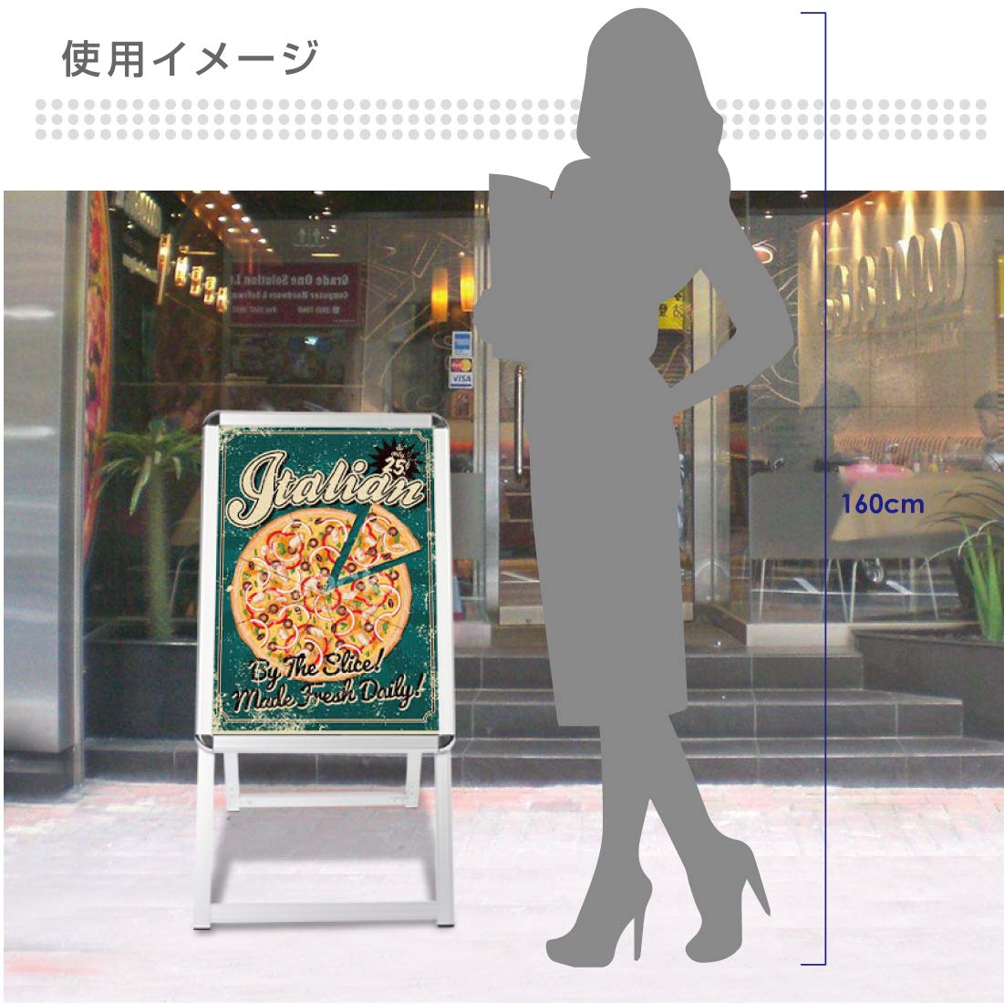 nagato0369！A2サイズが入る！アルミ製A型クリップ式看板 Amazon | アルミ製 A型スタンド看板 A2サイズ W460xH890mm