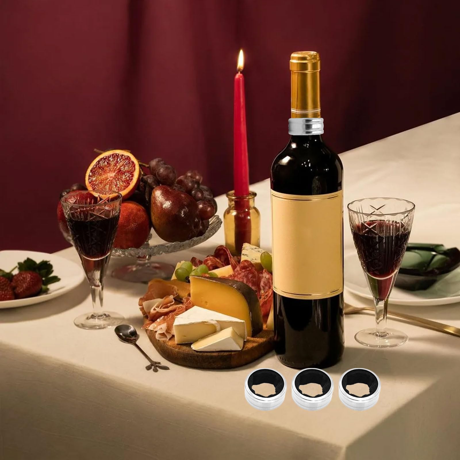 Anillos de Goteo de Acero Inoxidable, Anillos Recogegotas, Anillo de Vino, Reutilizables Anillos Antigoteo, 12 Piezas Collar de Goteo de Vino, Anillas Anti Goteo, para Restaurante, Bar, Casa
