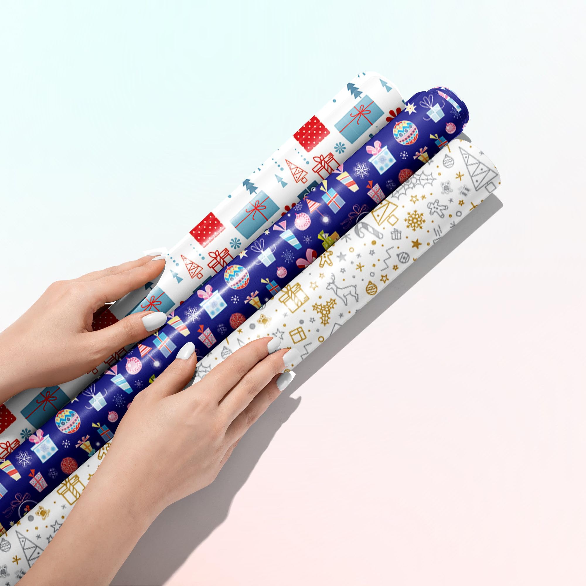 DOODLE Premium Design Colorful Wrapping Paper Sheet For Gift Packing For All Occasions | 19.50 X 28.75" | 90 Gsm | Gloss Art Paper | Set Of 6 - Celebratewrap 2,Multicolor