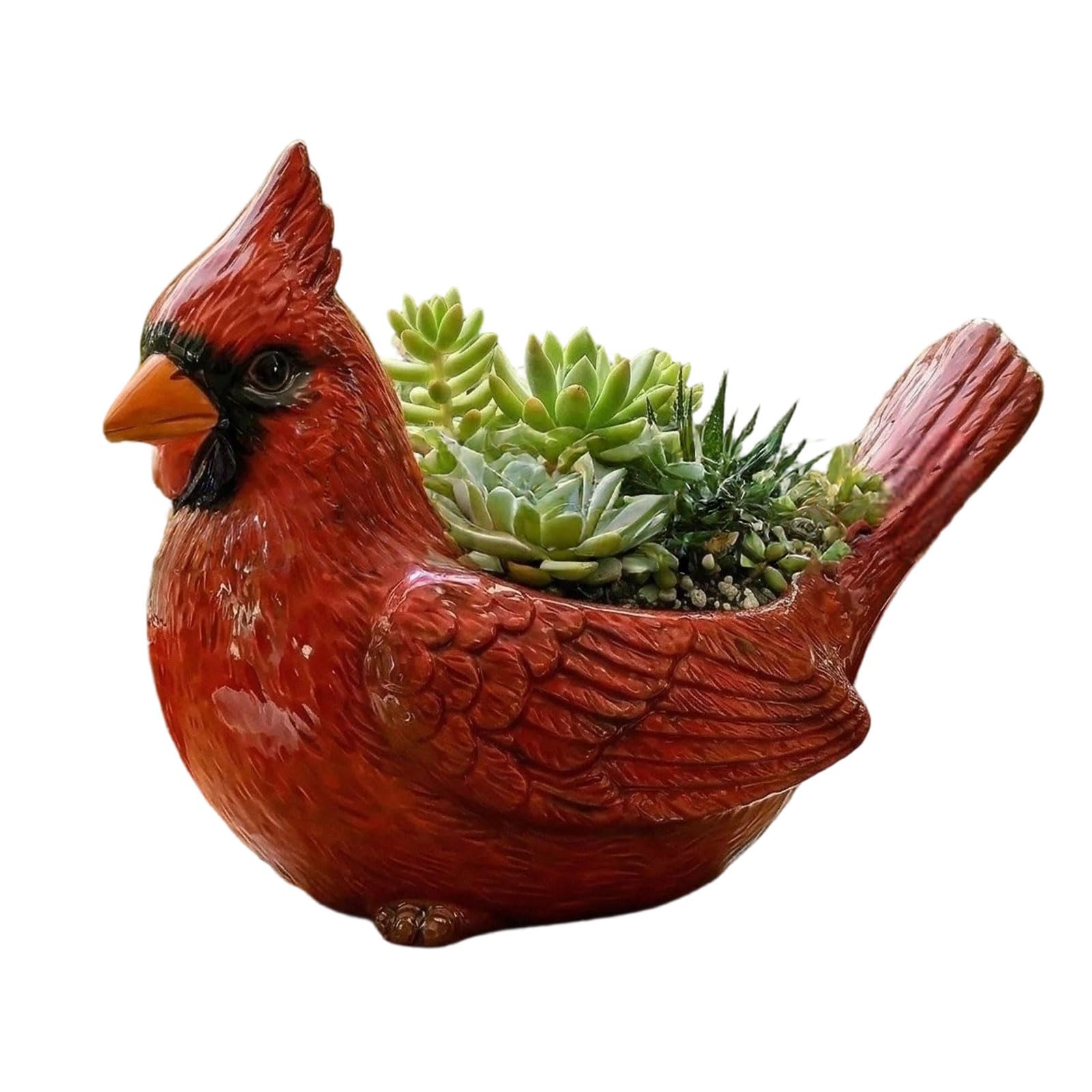 Kaeltsyn Resin Planter with Breathable Base Lovely Bird Succulents Planter for Succulents Lover and Home Decoration Simple Plant Pots