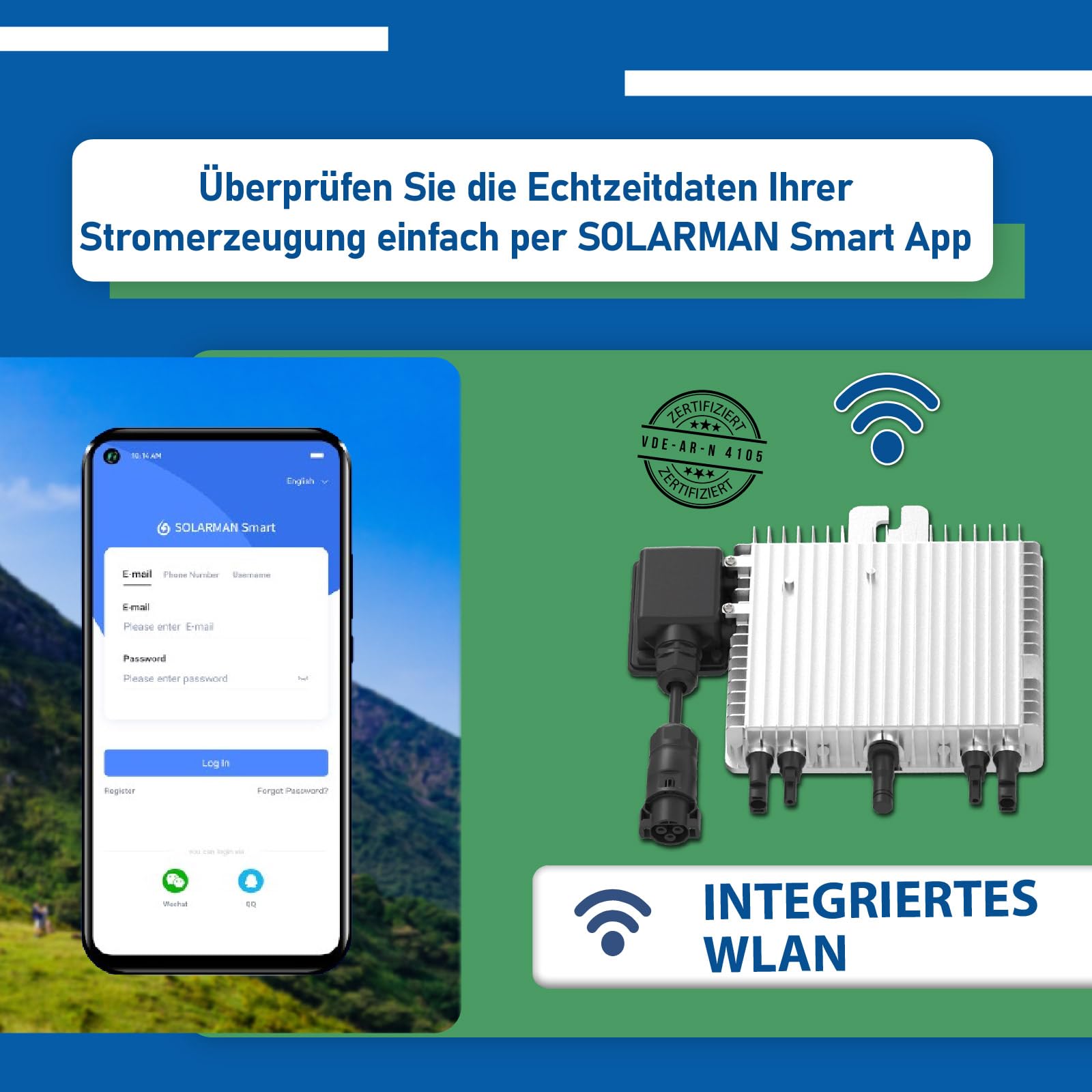 800W Deye (SUN-M80G4-EU-Q0) Nouvelle Génération Upgradable WIFI Onduleur avec Relais