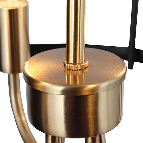 Miniatura 7 de classy leaves Moderna lámpara de techo semiempotrada de 14 pulgadas, 4 lámparas de techo negro dorado para dormitorio, cocina, entrada, sala de estar