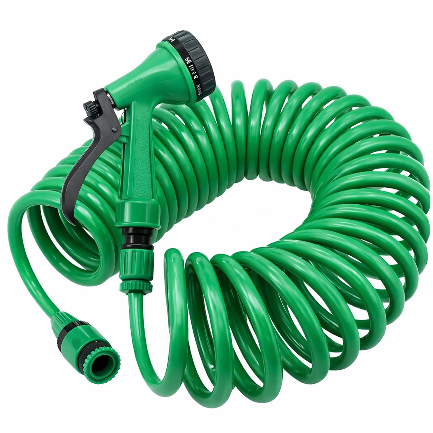 MantraRaj 10M 15M 30M Garden Hose Pipe Expandable Garden Coil Hose Spray Gun Hosepipes Coil 5 Function Pipe Reel Water Spray Gun Nozzle Plant & Flower Watering Patio Decking Cleaning (15 Meters)