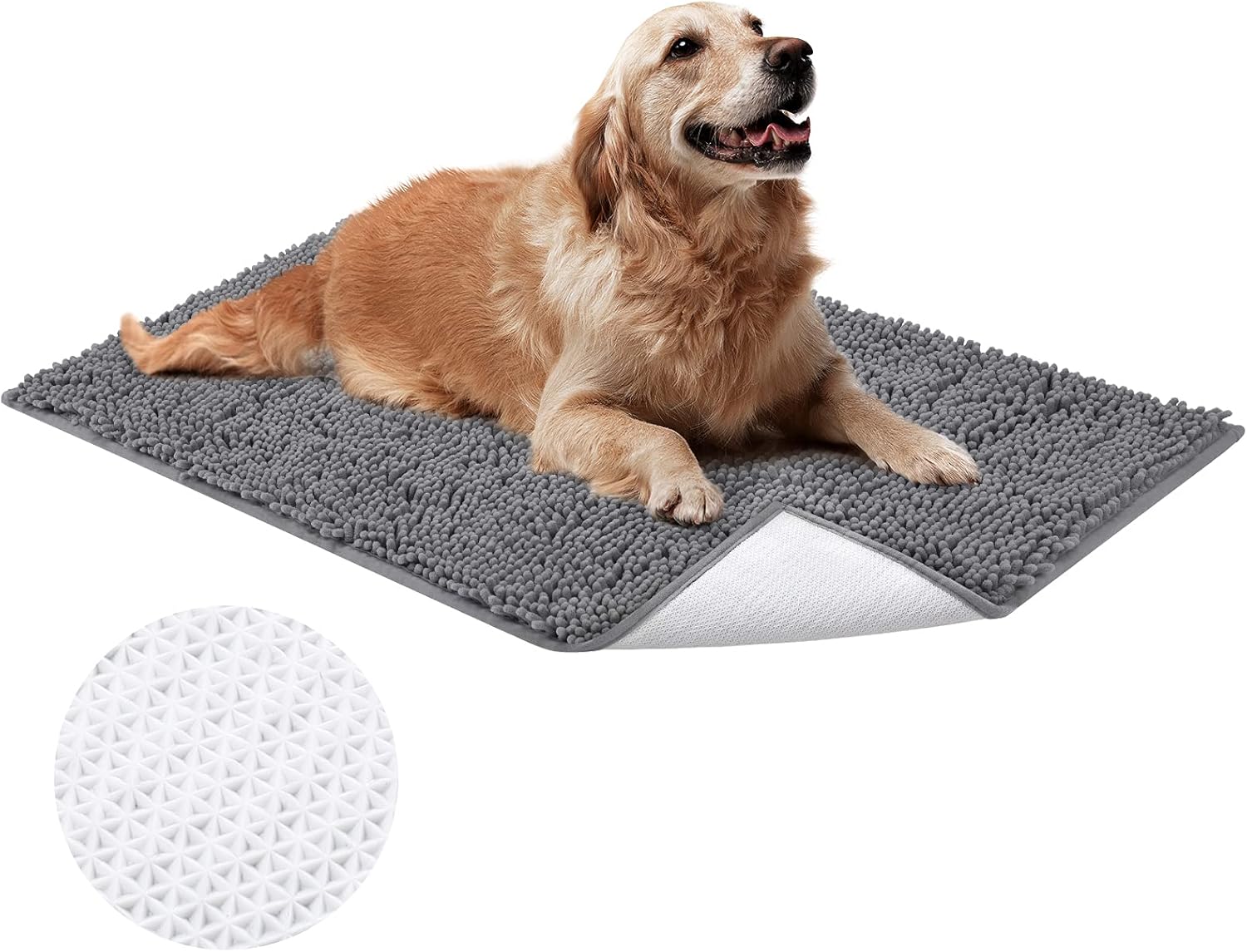 HOMEIDEAS Dog Rug, Absorbent Door Mat for Dog, Microfiber