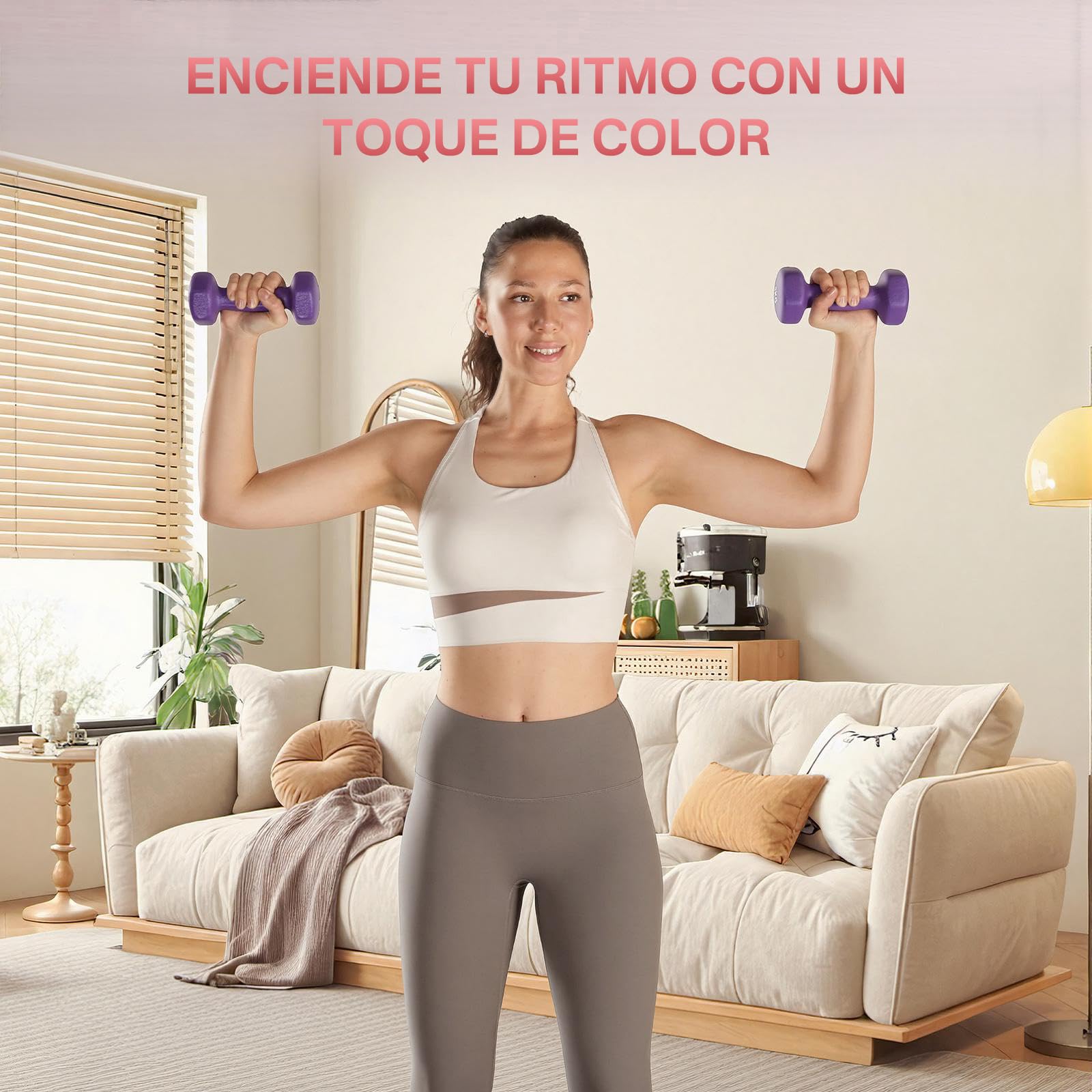 Mancuernas Hexagonales con Recubrimiento TPE Antideslizante, Pesas de Hierro, Diseño No Rodante, para Entrenamiento de Fuerza en Casa