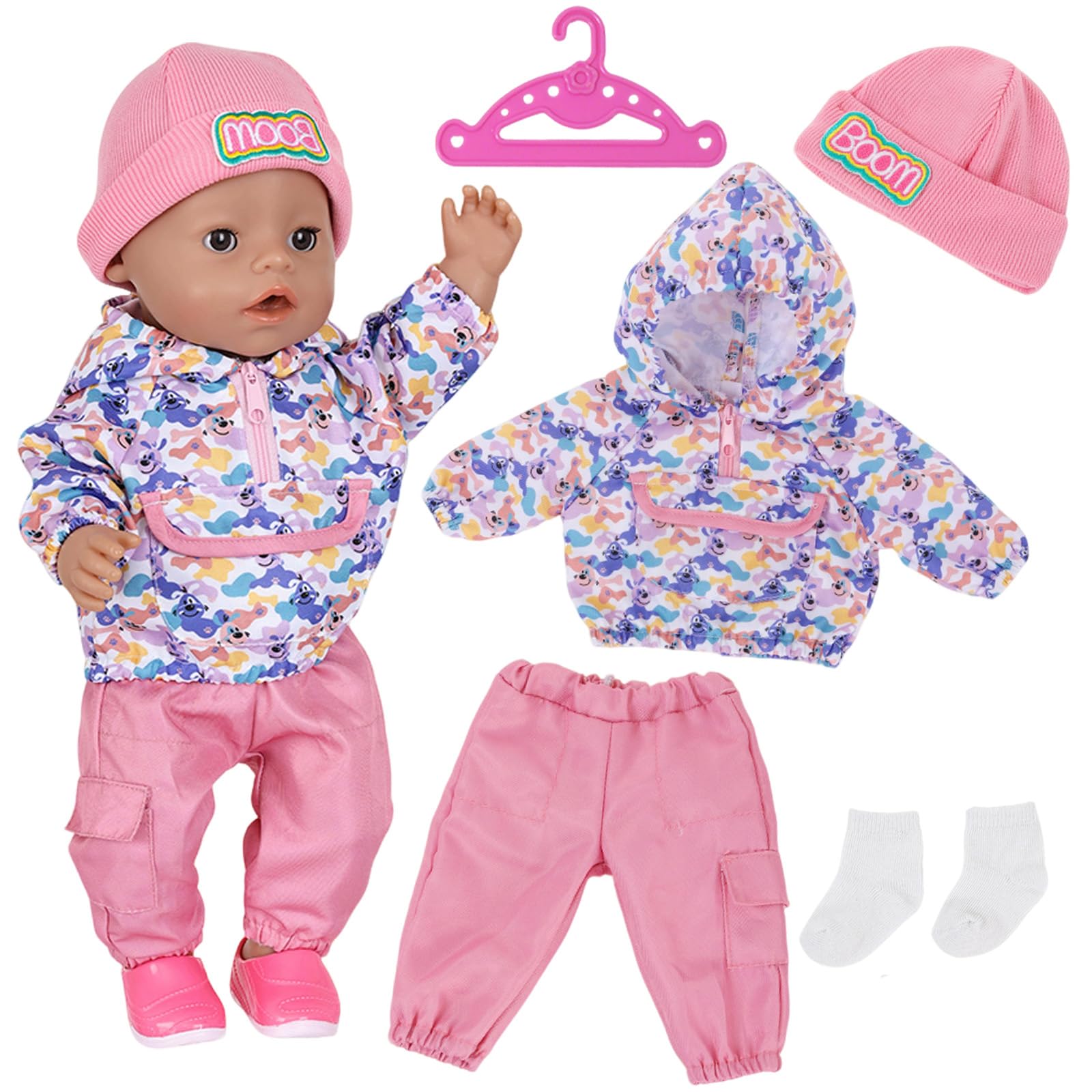 Doll Clothes for 14-18 Inch Baby Doll, Baby Doll Accessories for 35-45cm Dolls