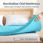 QUINEEHOM Mattress Topper Twin 2 Inch, Cooling Gel Infused Foam Mattress Topper with Airflow Egg Crate Design, Certipur-Us Certified