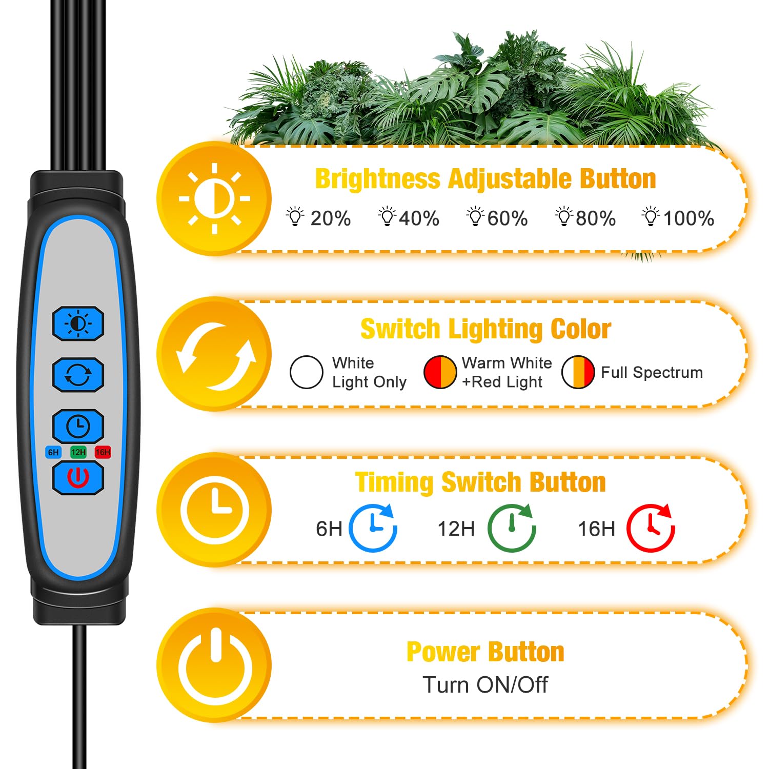 Amazon.co.jp: Wolezek 屋内植物用グローライト 4ヘッド フル