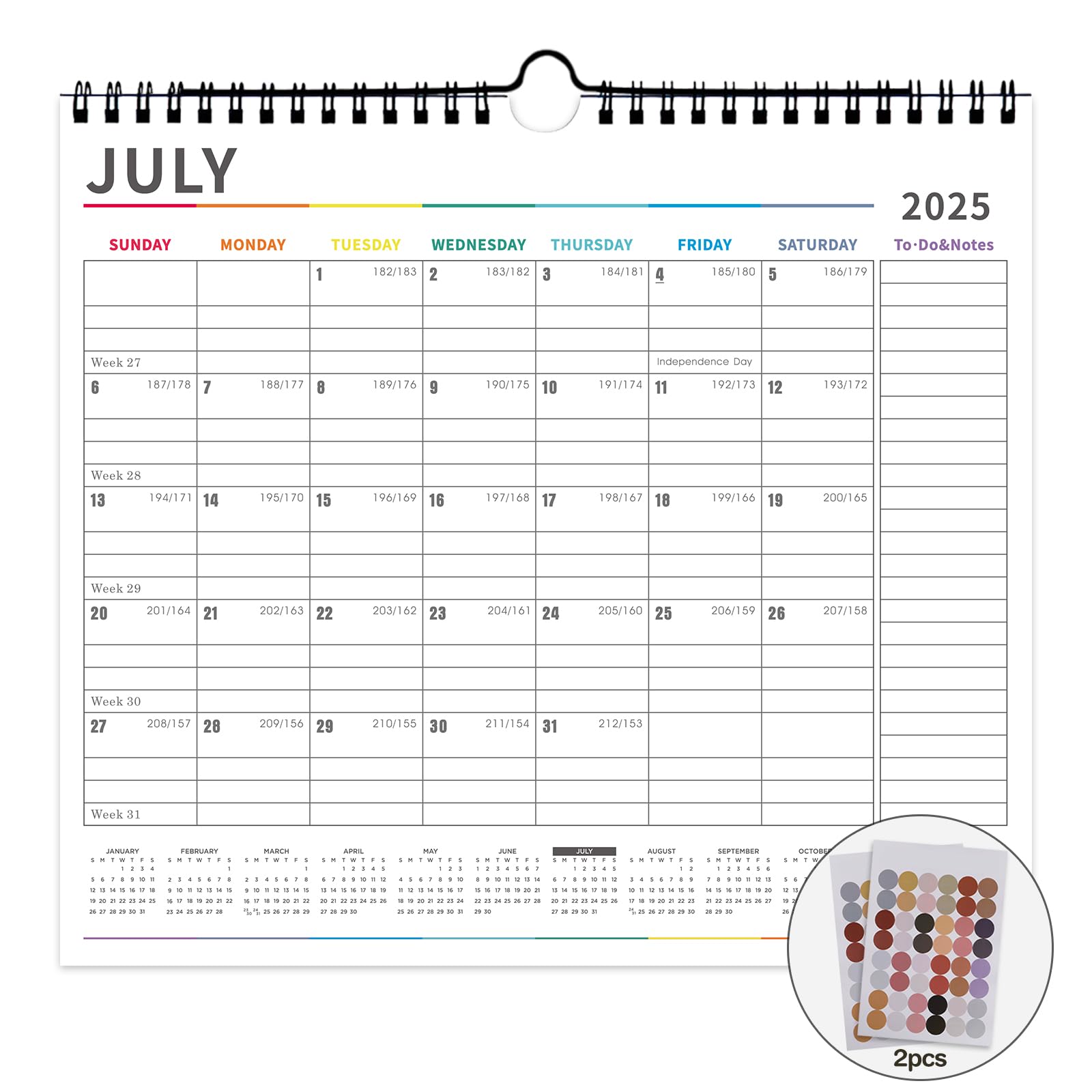 lbylyhxc wall calendar 2025-2026 - runs from july 2025 to december 2026-18 monthly calendar 2026 thick paper includes major holidays and dedicated space for notes and important dates colorful calendar 2025-2026