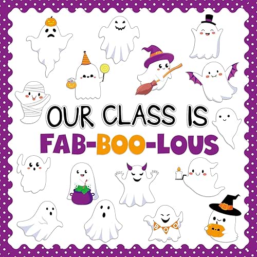 Back to School Bulletin Boards: Creative Ideas, Practical Tips, and Inspiring Examples 14 Halloween Bulletin Board Decoration Set Cute Ghost Paper Cutouts Blackboard