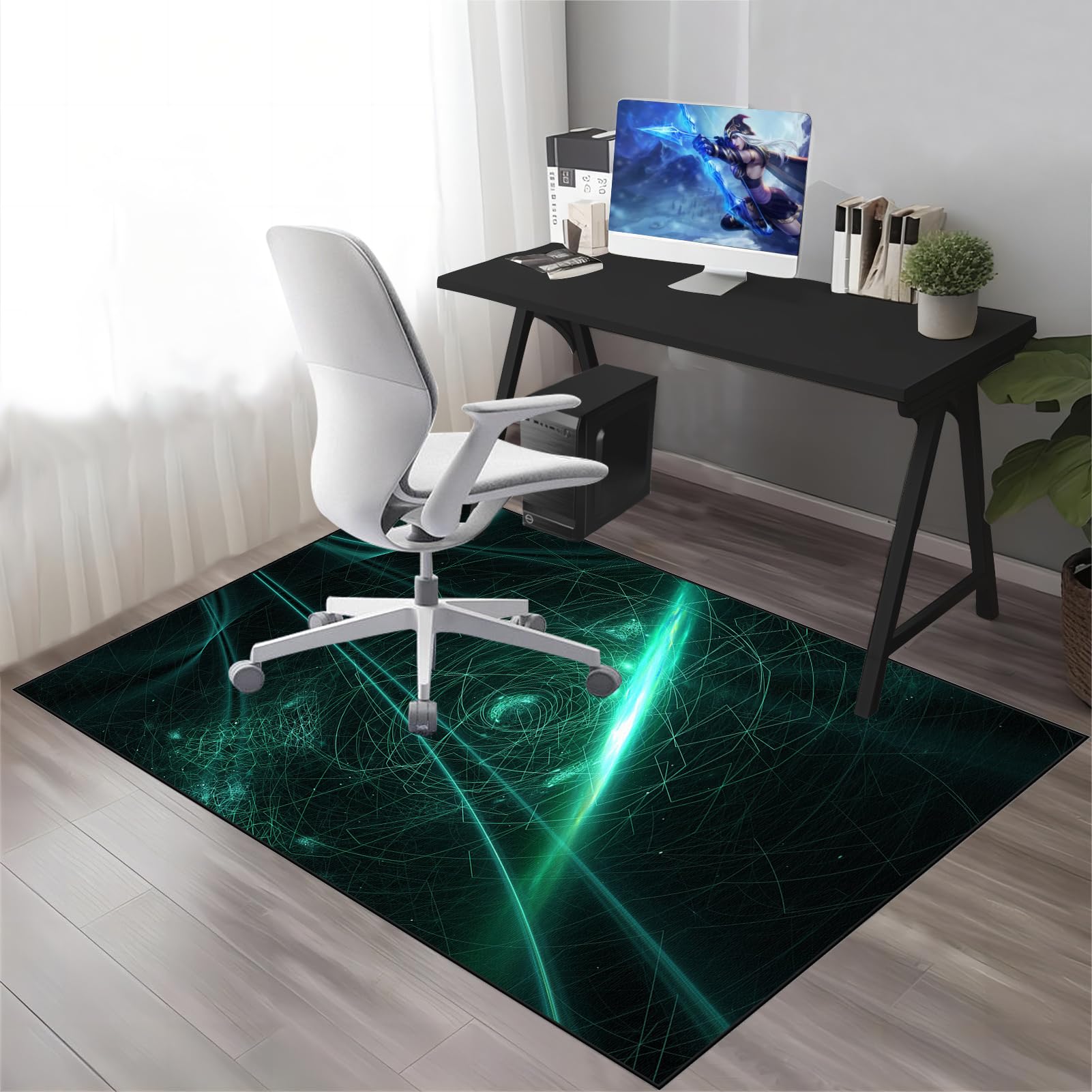 Fzamudng Tapis Gaming Sol Pour Sols Durs, Tapis Chaise De