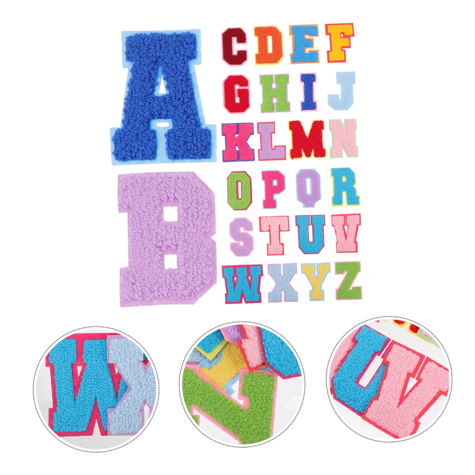 Lurrose 104pezzi Toppe Termoadesive Lettere Per Abbigliamento Patch Ricamati Colorati Per Decorazioni Fai Te Facili Da Applicare Su Pantaloni e Zaini