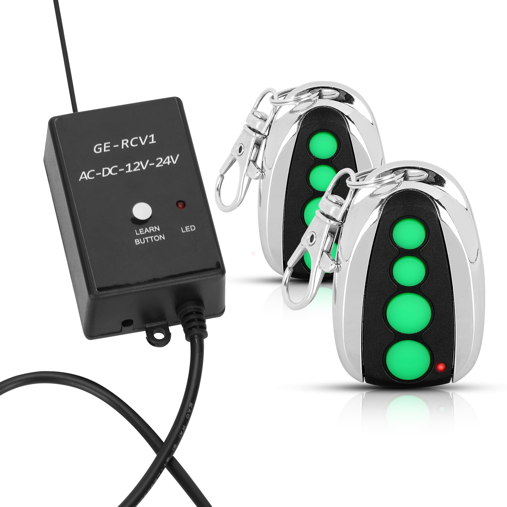 ERM12 - Receptor externo universal con 2 mandos a distancia | Compatible con abridores de puertas TOPENS, para abridores automáticos de puertas correderas y abridores de puertas de garaje