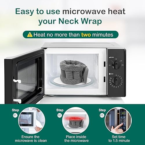 Miniatura 6 de Almohadilla térmica apta para microondas para cuello y hombros de 33 x 6 pulgadas, extra larga con peso para microondas, paquete de calor húmedo