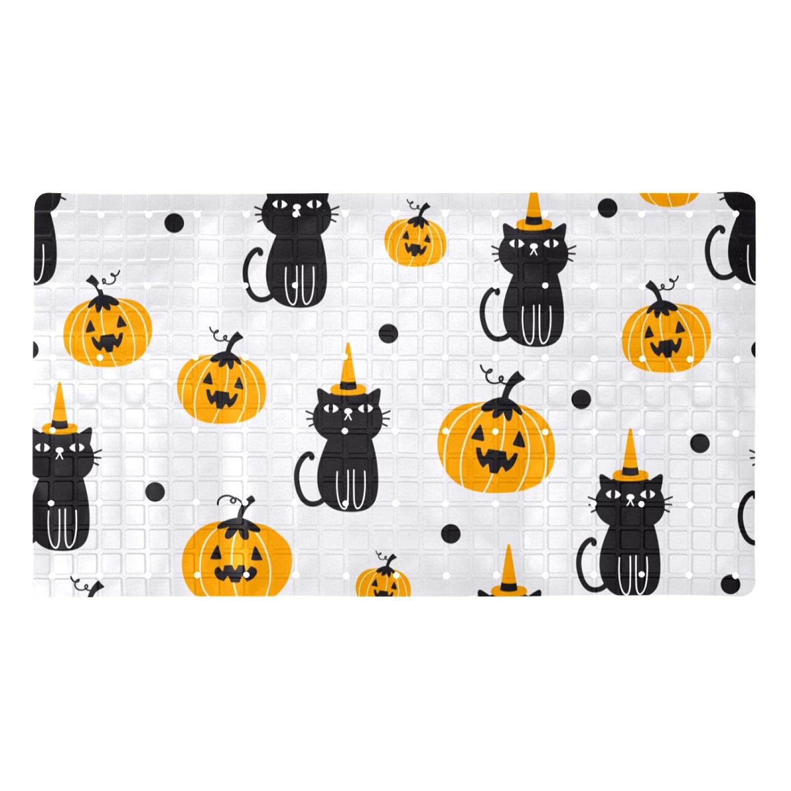 Alfombrilla de ducha antideslizante con ventosas de PVC para baño de Halloween