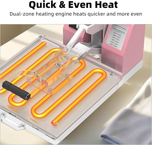 Miniatura 3 de BetterSub Máquina industrial de prensa térmica de 15 x 15 pulgadas para impresión de camisetas, sublimación, vinilo y HTV con control digital, placa