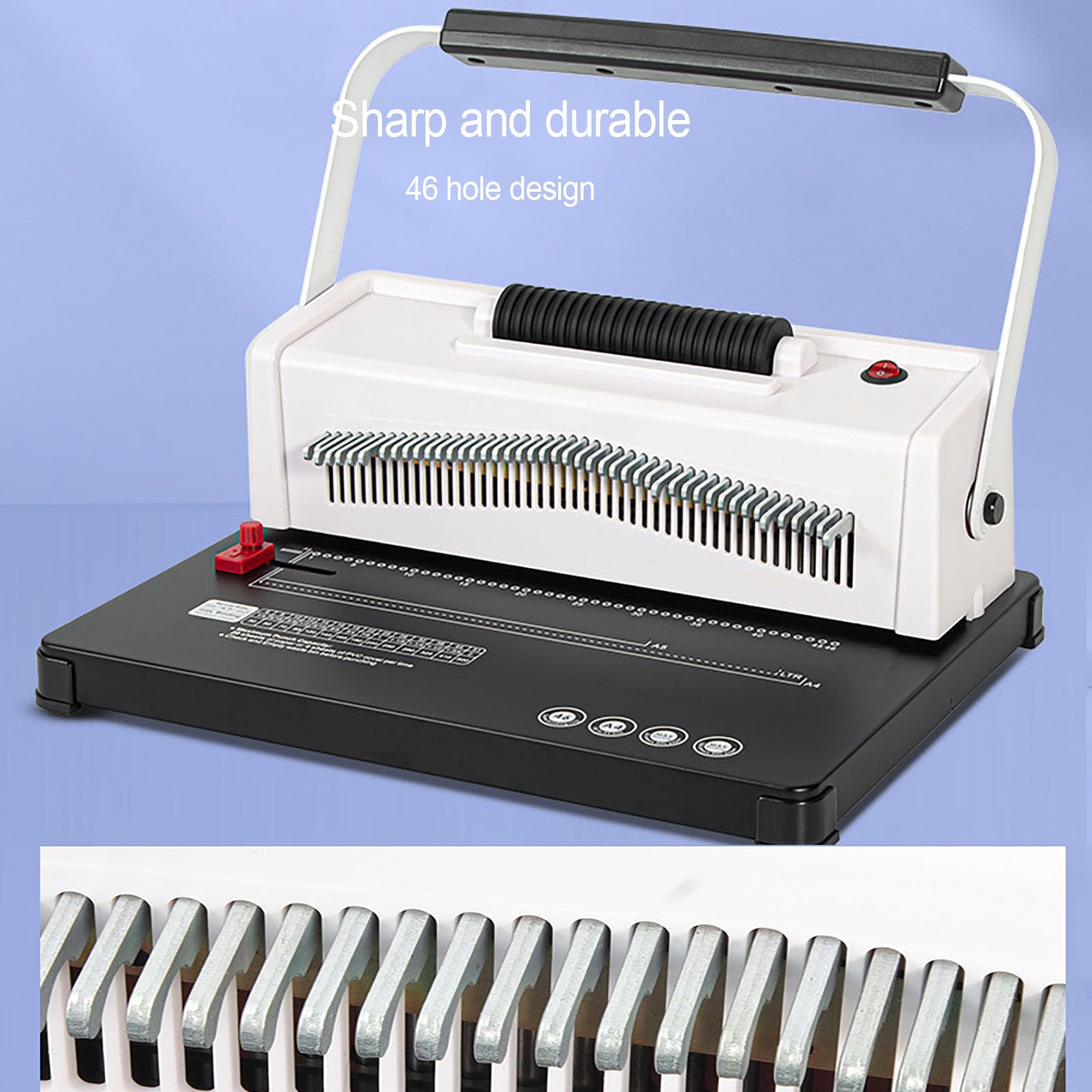 Máquina de encuadernación en espiral eléctrica, máquina de encuadernación automática de bobinas con distancia de borde ajustable, capacidad de 20 páginas, encuadernación automática manual para oficina