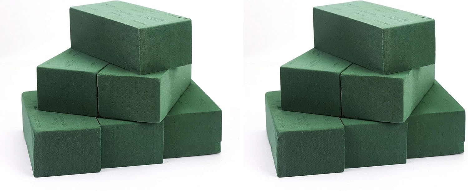 6 PCS Floral Foam Bricks, Florist Flower Foam Green Bricks Flower Arrangement Brick Supplies for Florist Craft (Pack of 2)