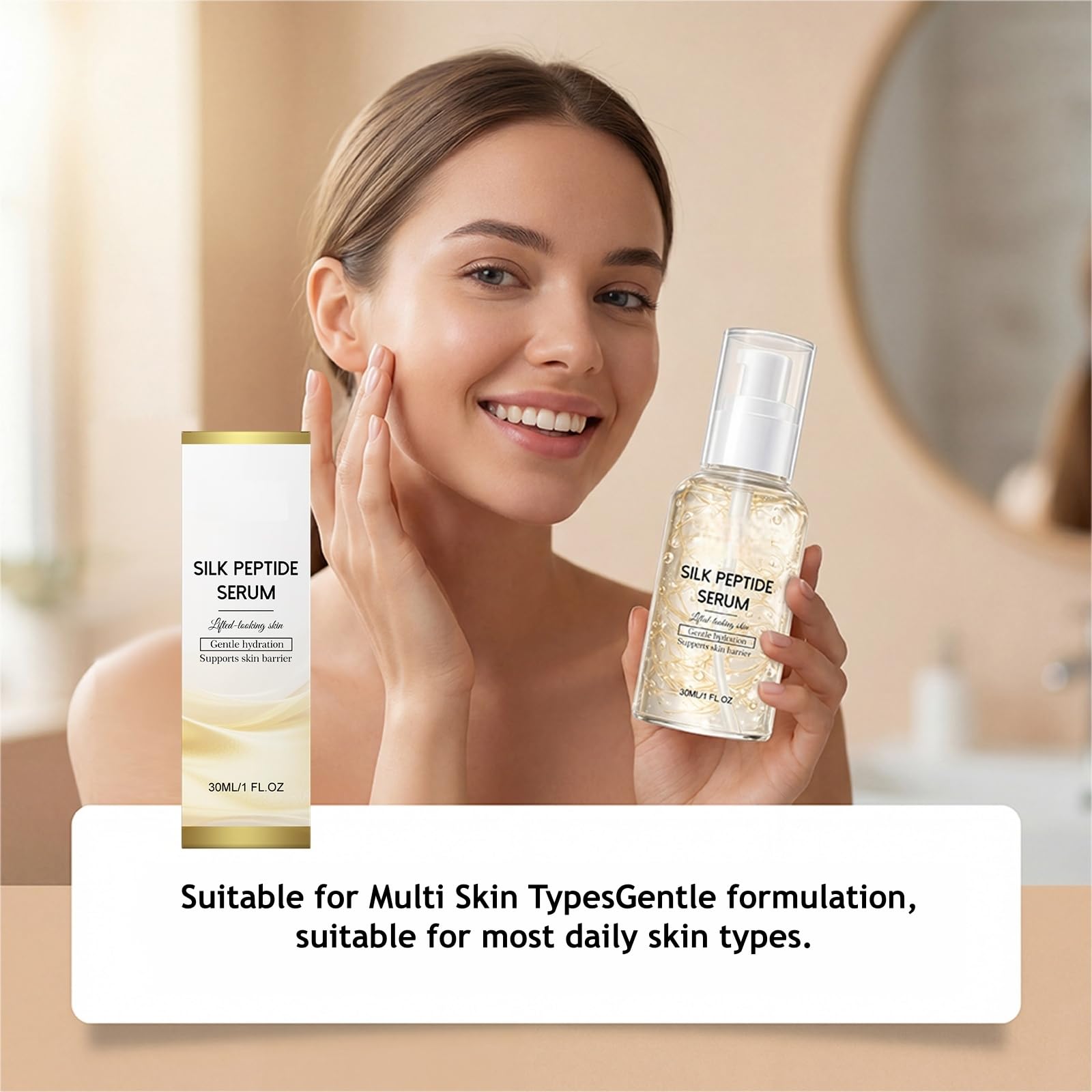 Deep Collagen Silk Peptide Lifting Serum wygładzające i nawilżające krem do twarzy, intensywnie nawilżający i ujędrniający esencja do twarzy, lekka codzienna esencja do pielęgnacji skóry (6 sztuk)
