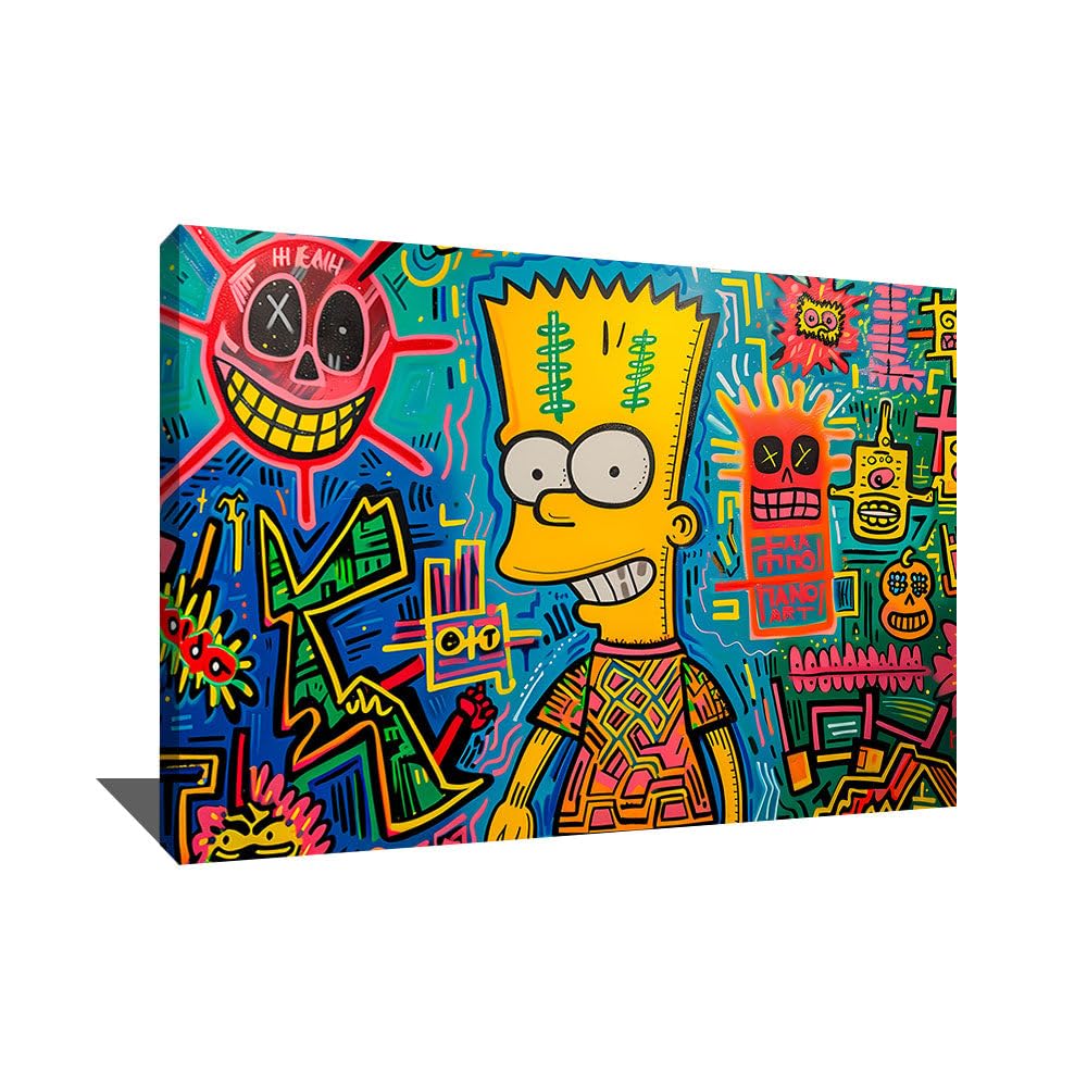 Tableau Street Art Pop Culture - Décoration Murale Chambre Ado Garçon - Affiche Décoration Murale Enfant Garçon - Tableau Pop Art XXL Avec Cadre - Idée Cadeau Pour Ado De 13 Ans Garçon