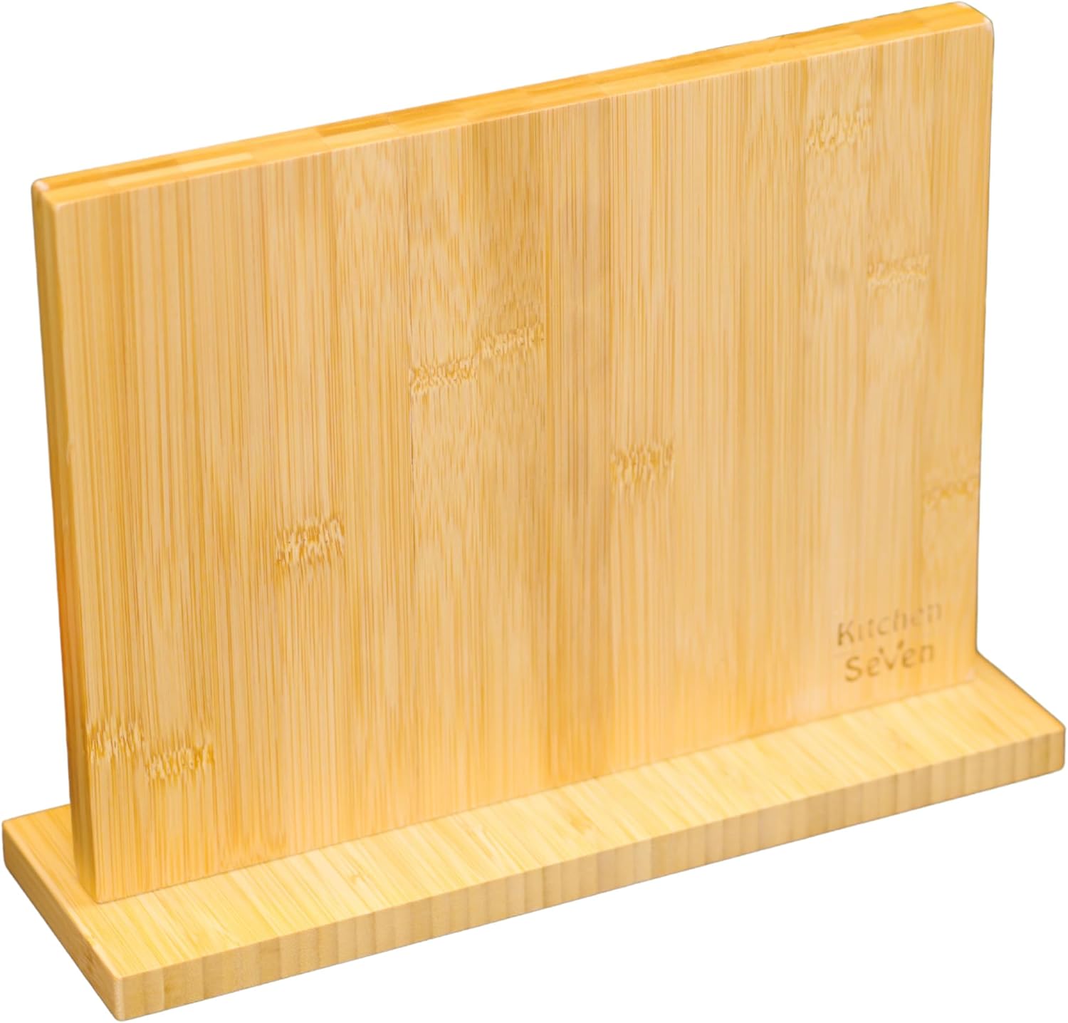 Product image of Knife Block Magnetic Knife Holder with Powerful Magnet, 100% Pure Bamboo Large Capacity Knife Organizer Block, Double Side Strongly Magnetic Kitchen Utensil Display (Stand)