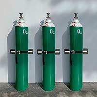 Vista 2 de Soporte de pared cilíndrica, soporte para cilindro de gas, soporte de tanque de propano con tornillos y cinturón de seguridad (negro 1)