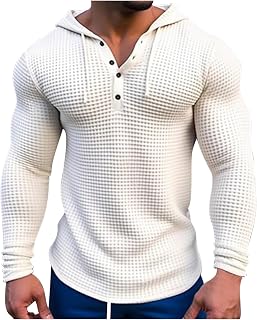 Mens V Neck Hoodie Pullover Workout Muscle Sweatshirts Long Sleeve Sweatshirt Button up Hoodies Solid Color Hoody Tops