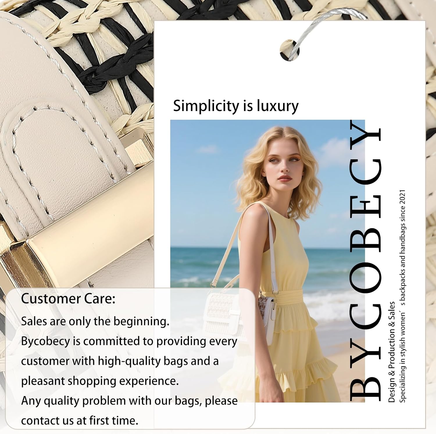 Fashion Straw Crossbody Bag for Women - Small Summer Beach Bag Elegant Woven Shoulder Purse for Vacation