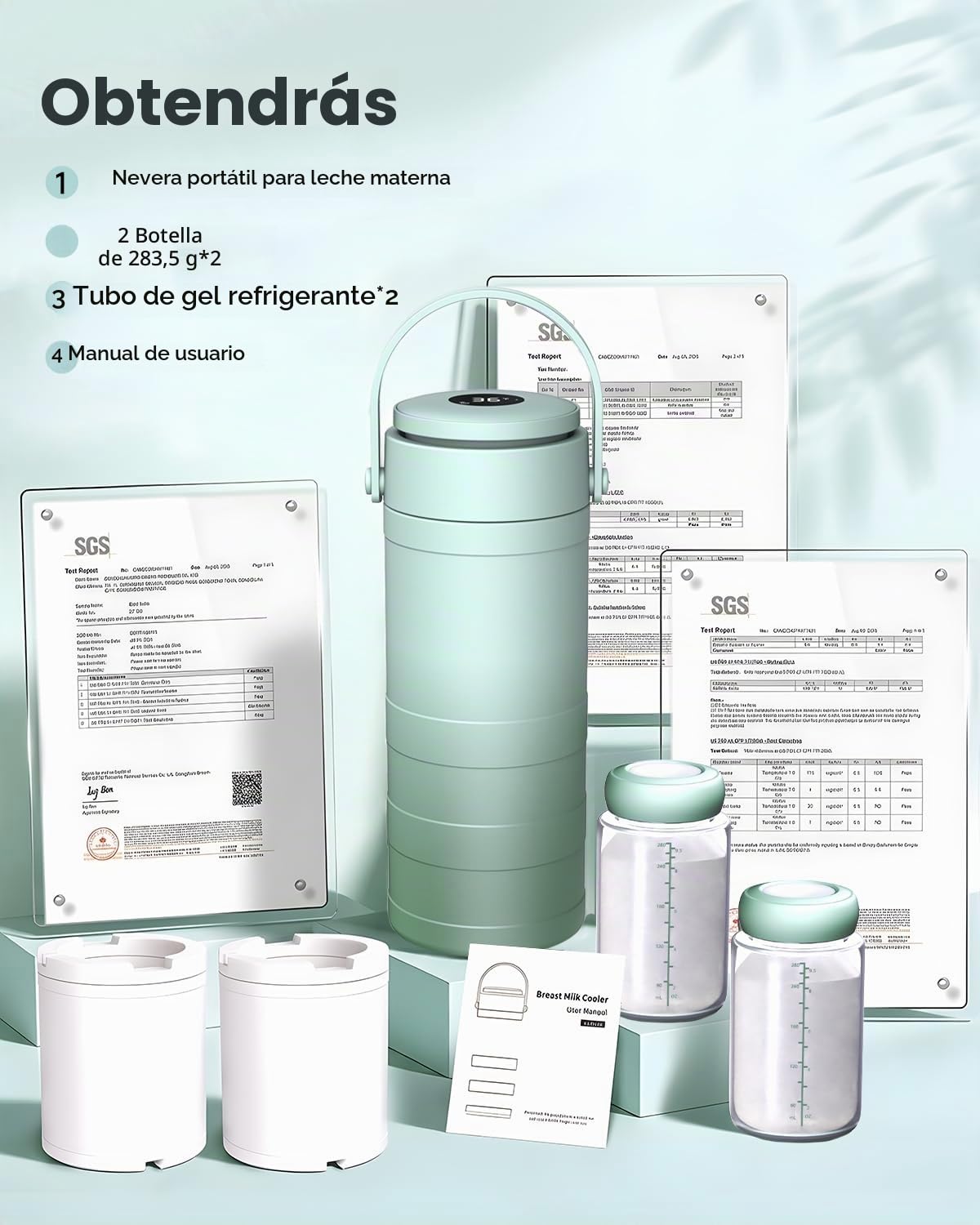 Enfriador portátil de leche materna, 560 ml Gran enfriador de leche materna de viaje HY05-1