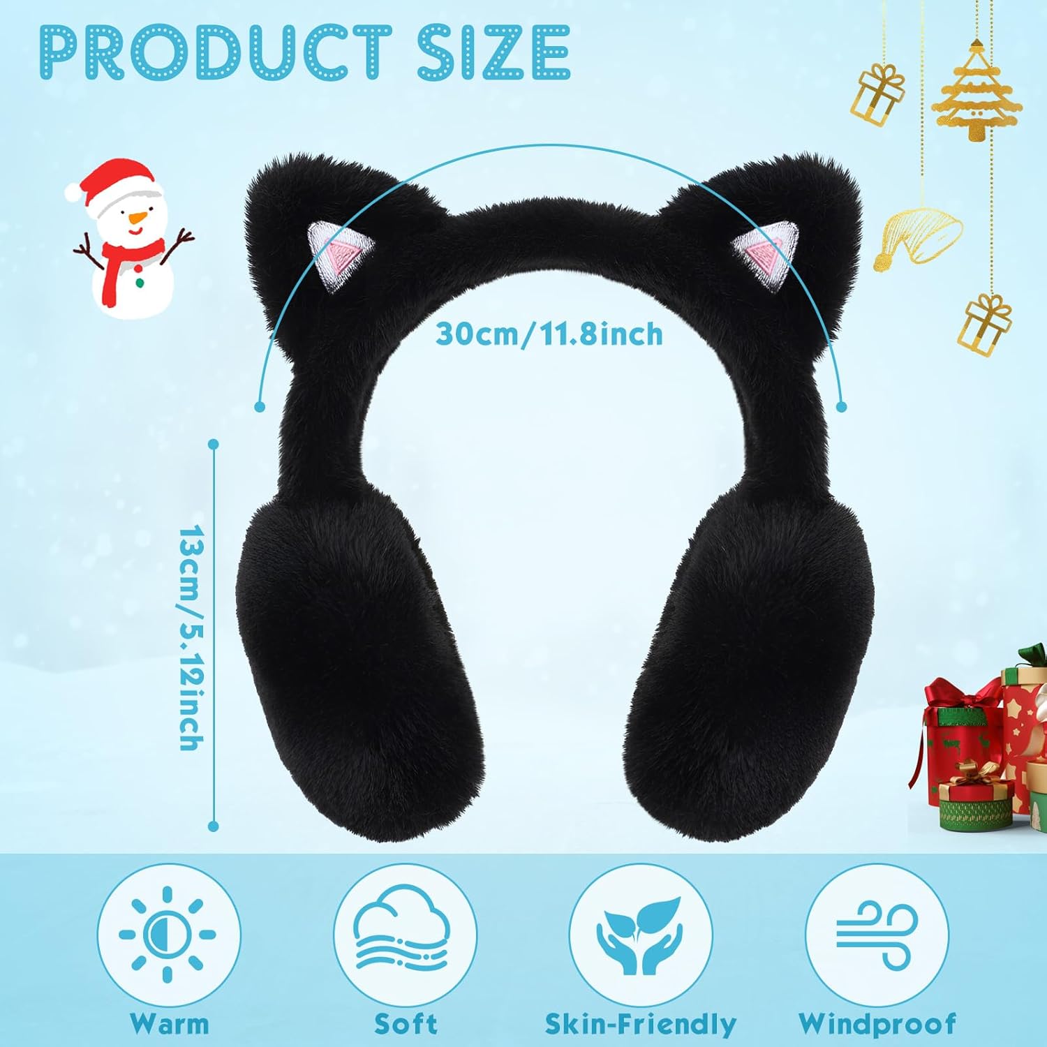 Berlune Winter Earmuffs Women Cute Animal Ear warmer Foldable Winter Earmuffs Fuzzy Faux Fur Warm Headband Ear Covers - Image 2