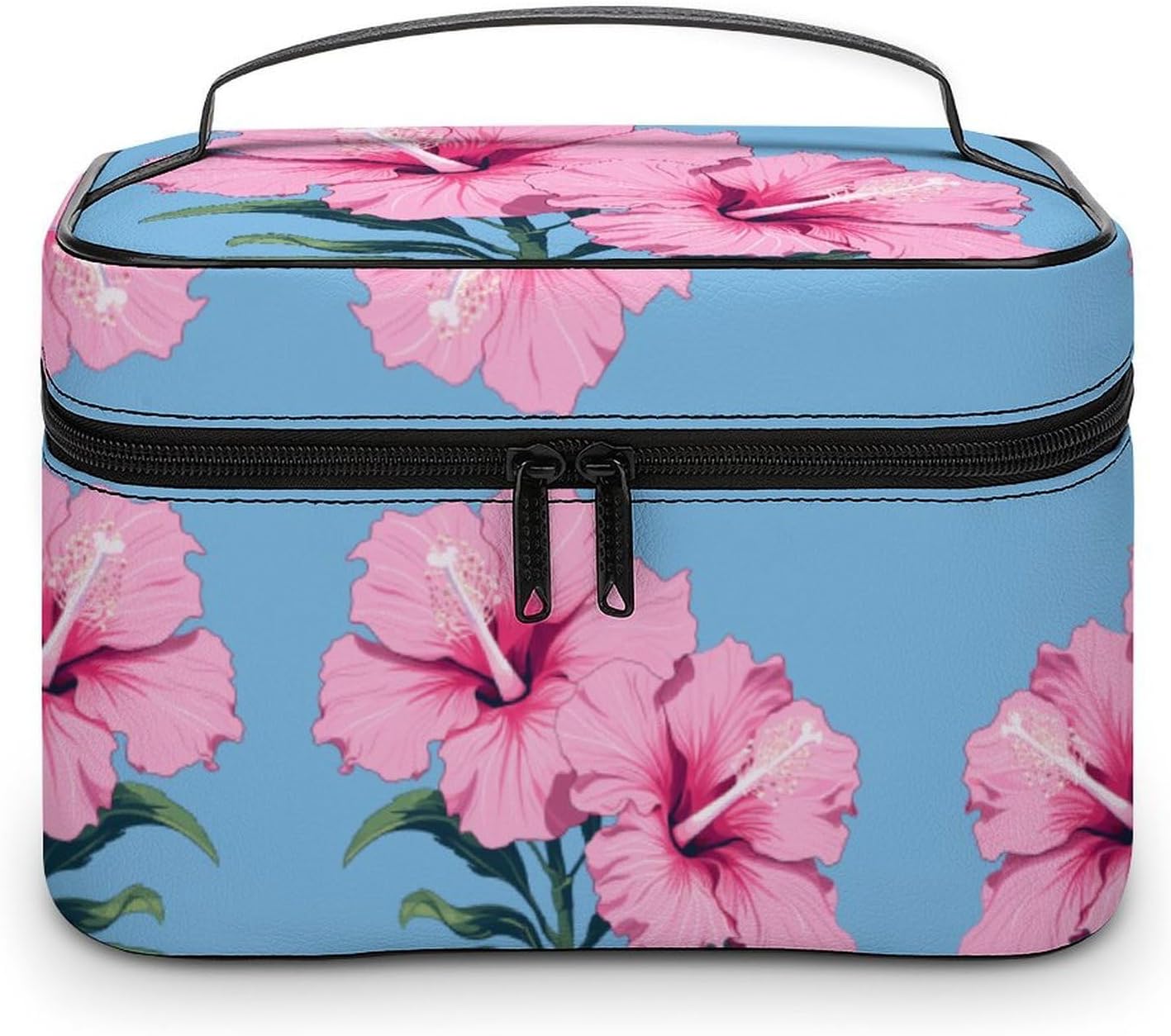 Travel Makeup Bag Portable Large Cosmetic Bag with Handle And Compartment