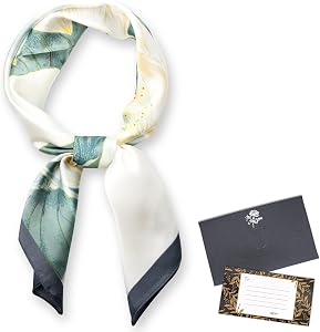 Square Silk Scarf 27.5", Medium Square Satin Head Scarf for Women